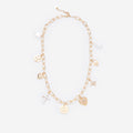 Monogrammed signature charm necklace in pearl