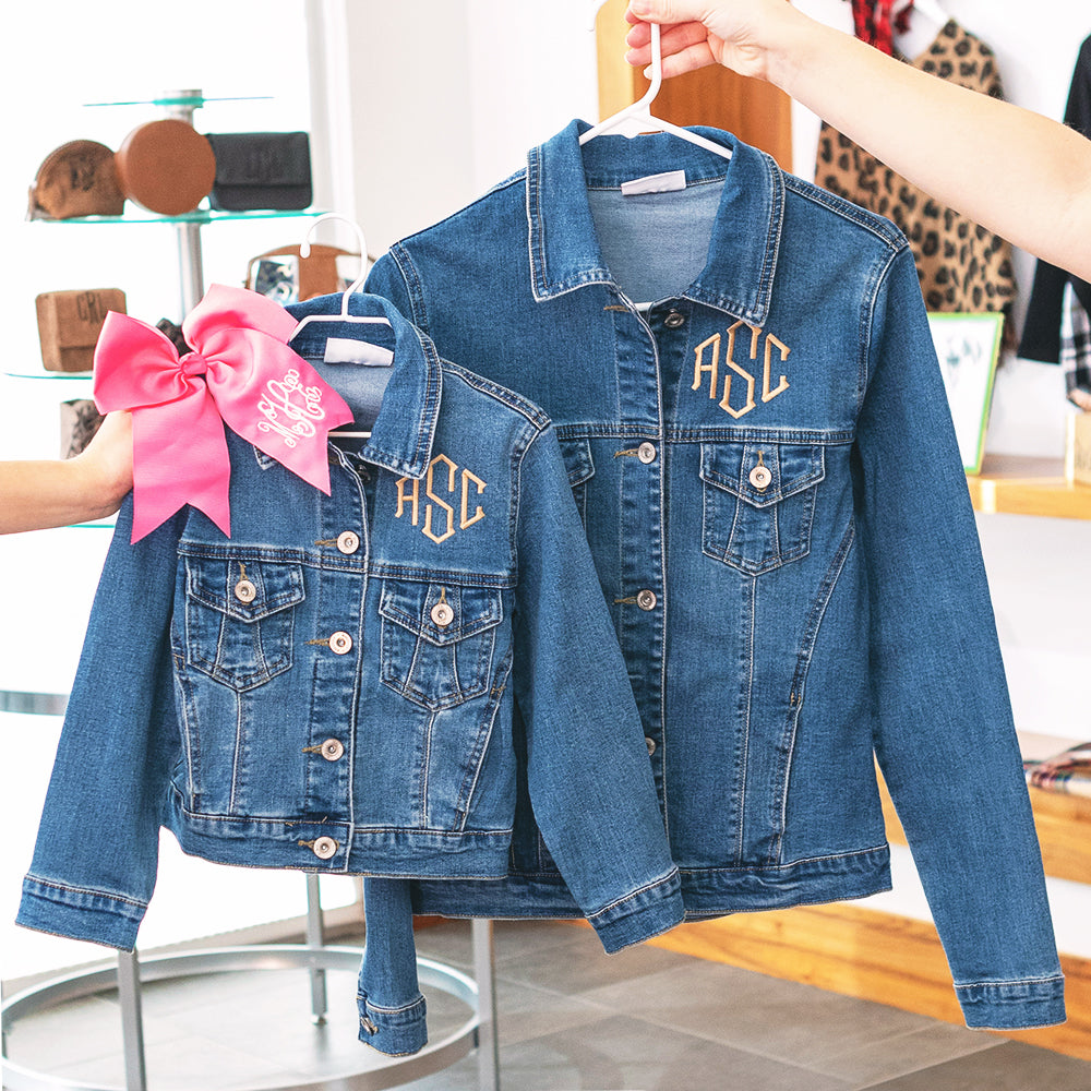 mom and me personalized denim jackets