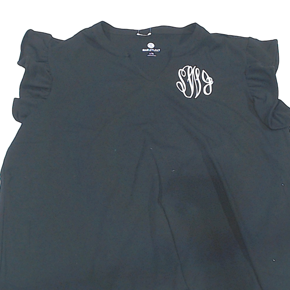 BLOOPER CLOTHING: Monogrammed Flutter Sleeve Top