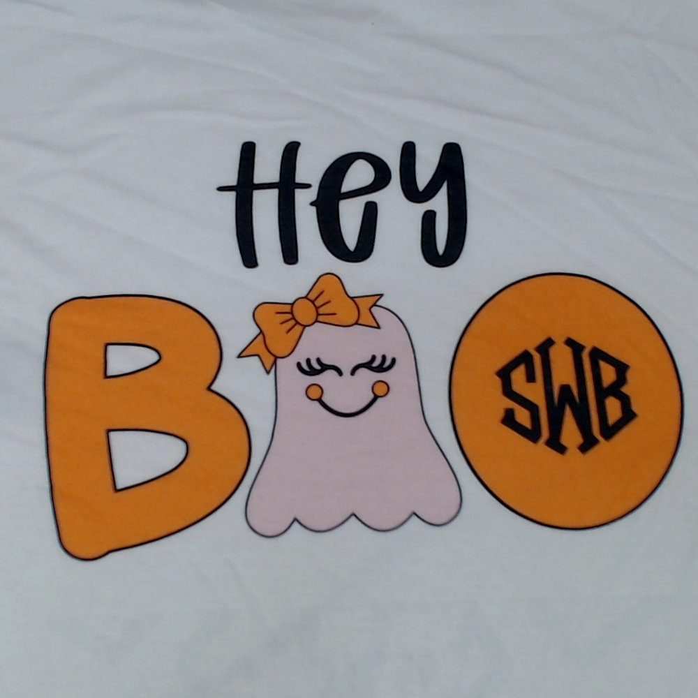 BLOOPER CLOTHING: Personalized Hey Boo Long Sleeve Shirt
