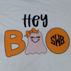 BLOOPER CLOTHING: Personalized Hey Boo Long Sleeve Shirt