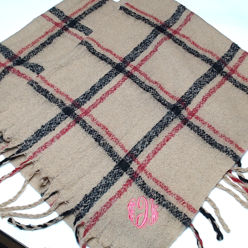 BLOOPER CLOTHING: Monogrammed Plaid Poncho