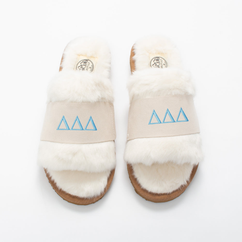 delta delta delta fuzzy slippers