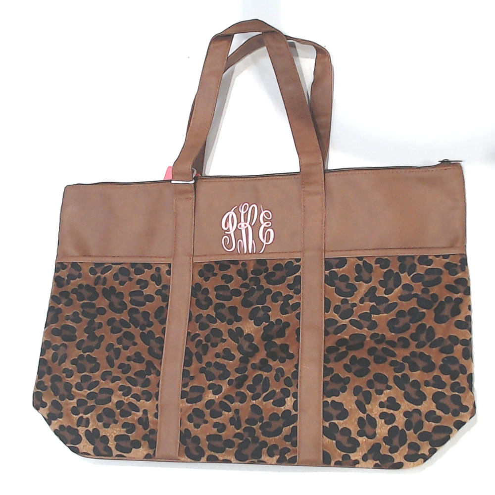 BLOOPER BAG: Monogrammed Leopard Pocket Tote