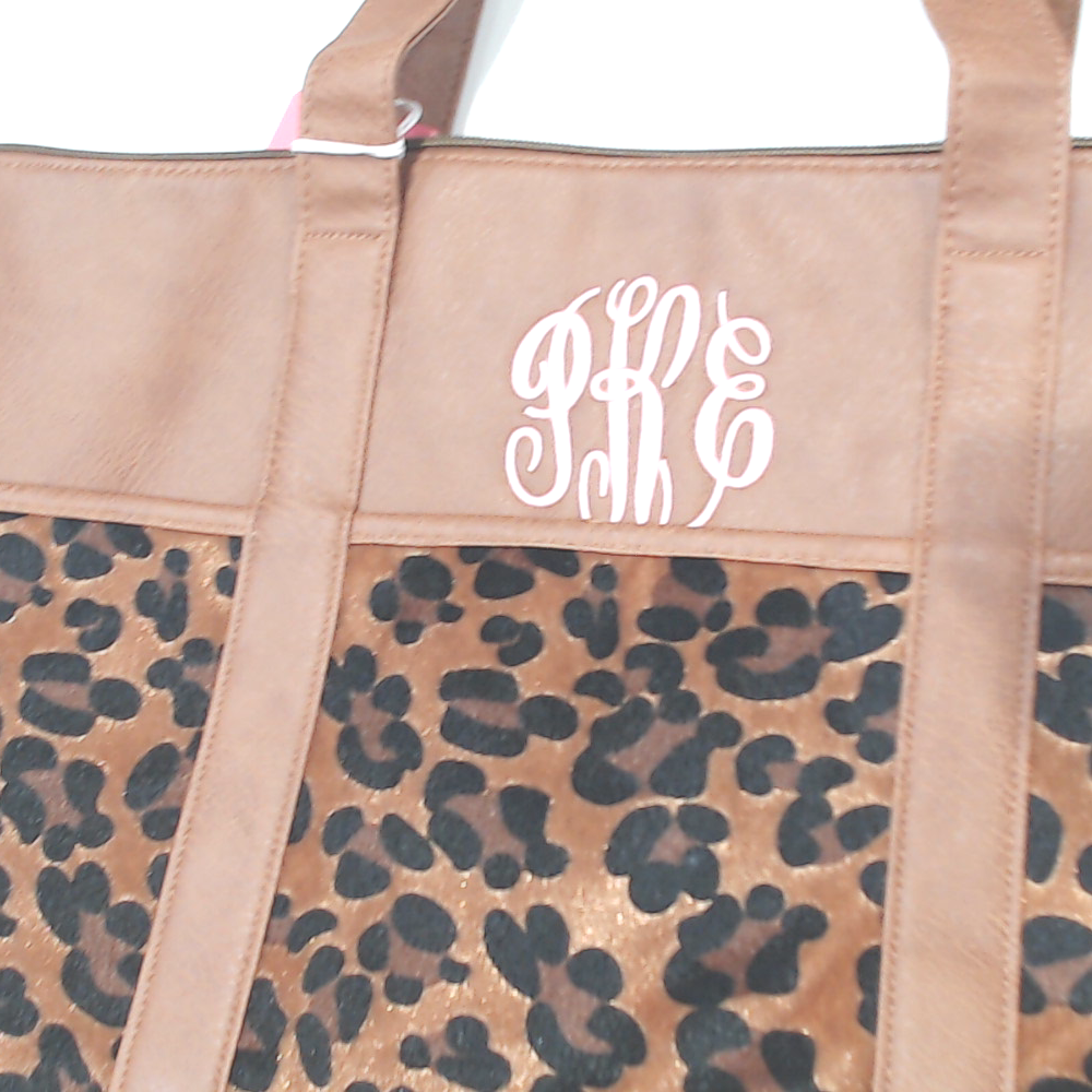 BLOOPER BAG: Monogrammed Leopard Pocket Tote