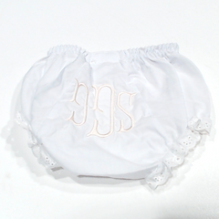 BLOOPER KIDS: Monogrammed White Eyelet Baby Bloomers