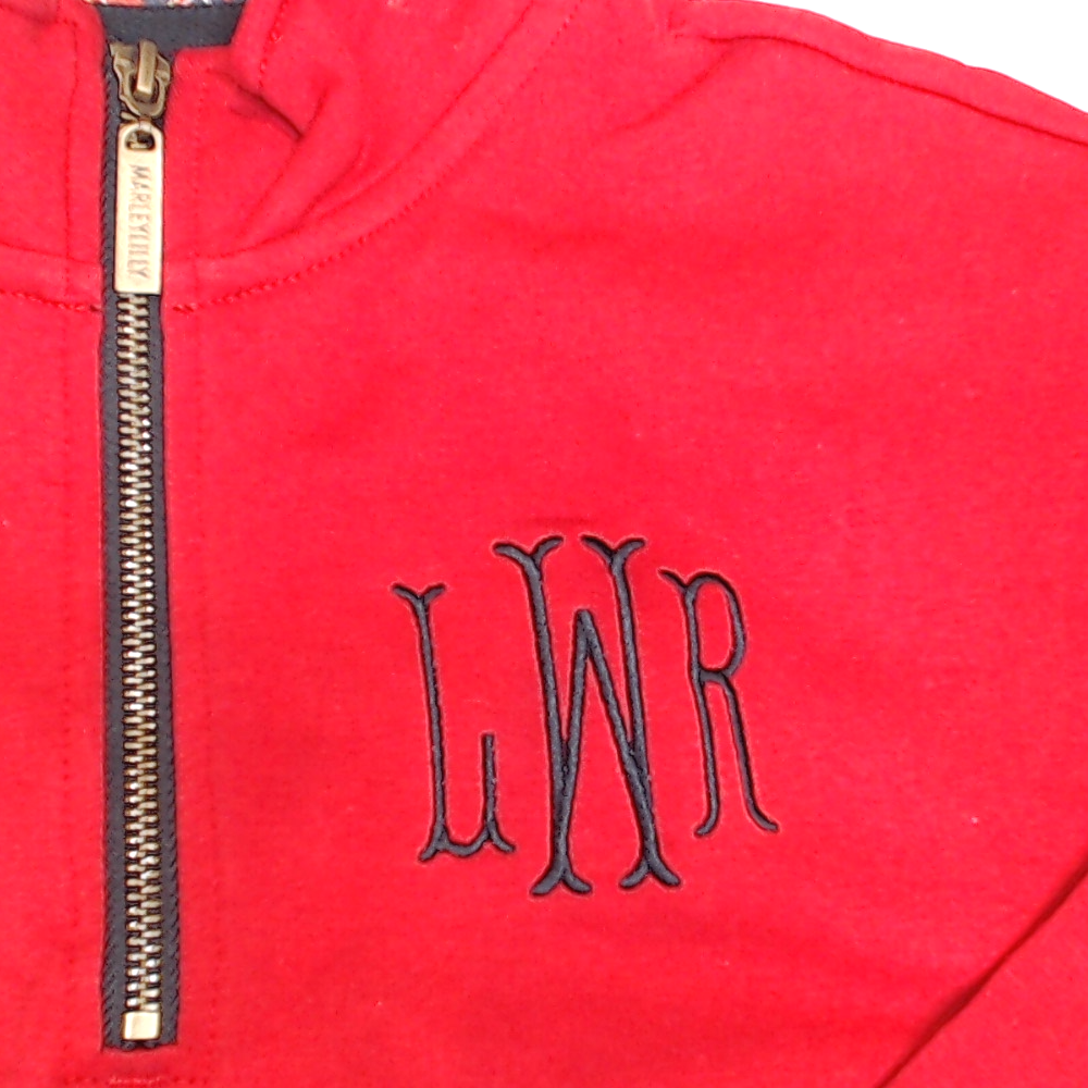 BLOOPER KIDS: Monogrammed Kids Quarter Zip Sweatshirt