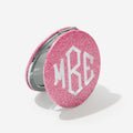 Monogrammed Compact Mirror in Pink