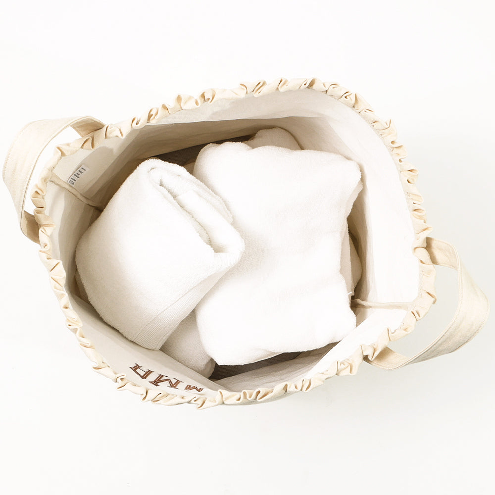 ivory storage basket inside shot