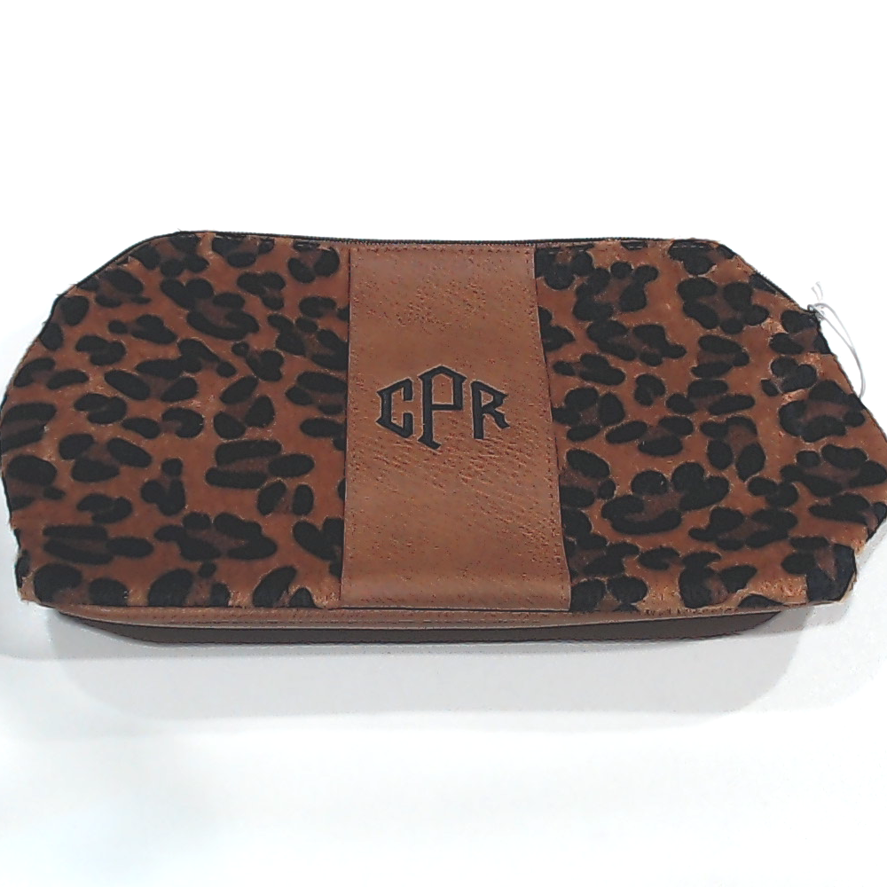 BLOOPER BAG: Monogrammed Leopard Cosmetic Case