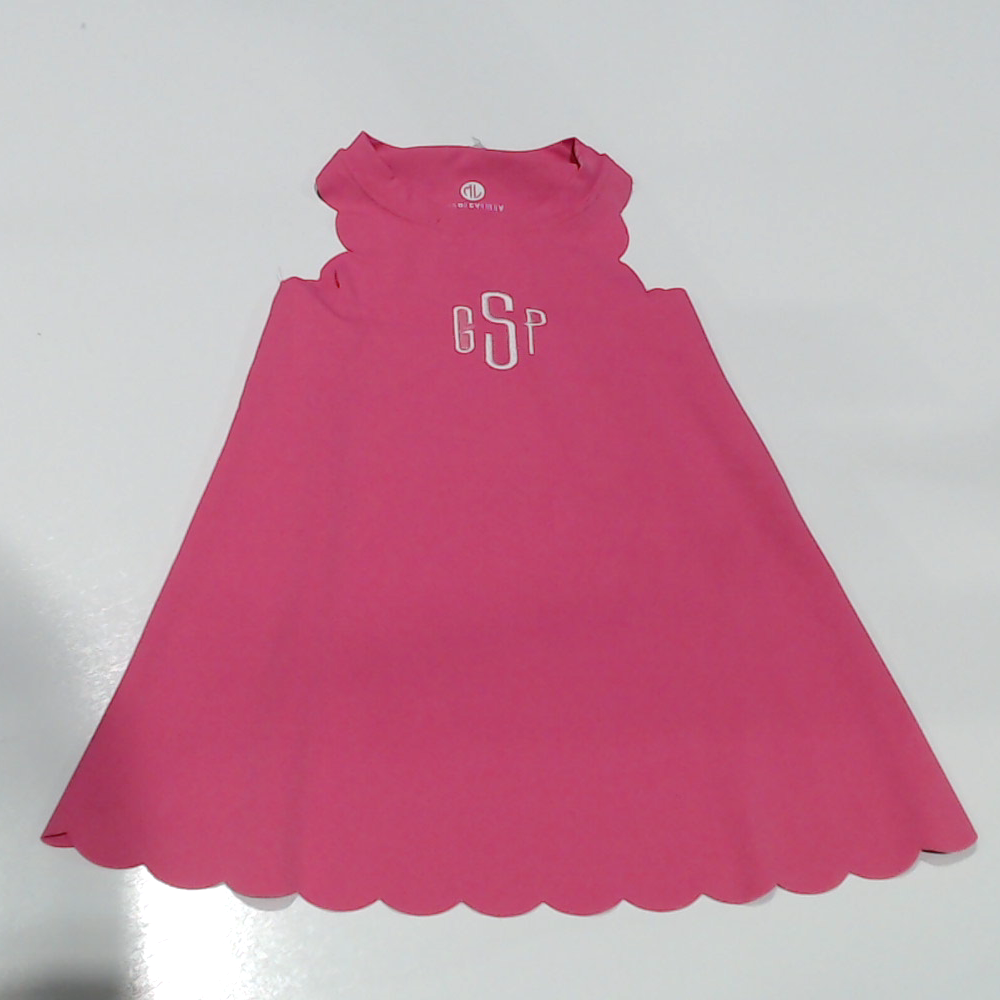 BLOOPER KIDS: Monogrammed Girls Scallop Dress