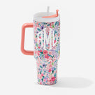 Monogrammed Travel Tumbler | Coral Floral 40oz
