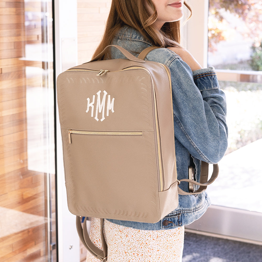 Monogrammed Travel Laptop Backpack