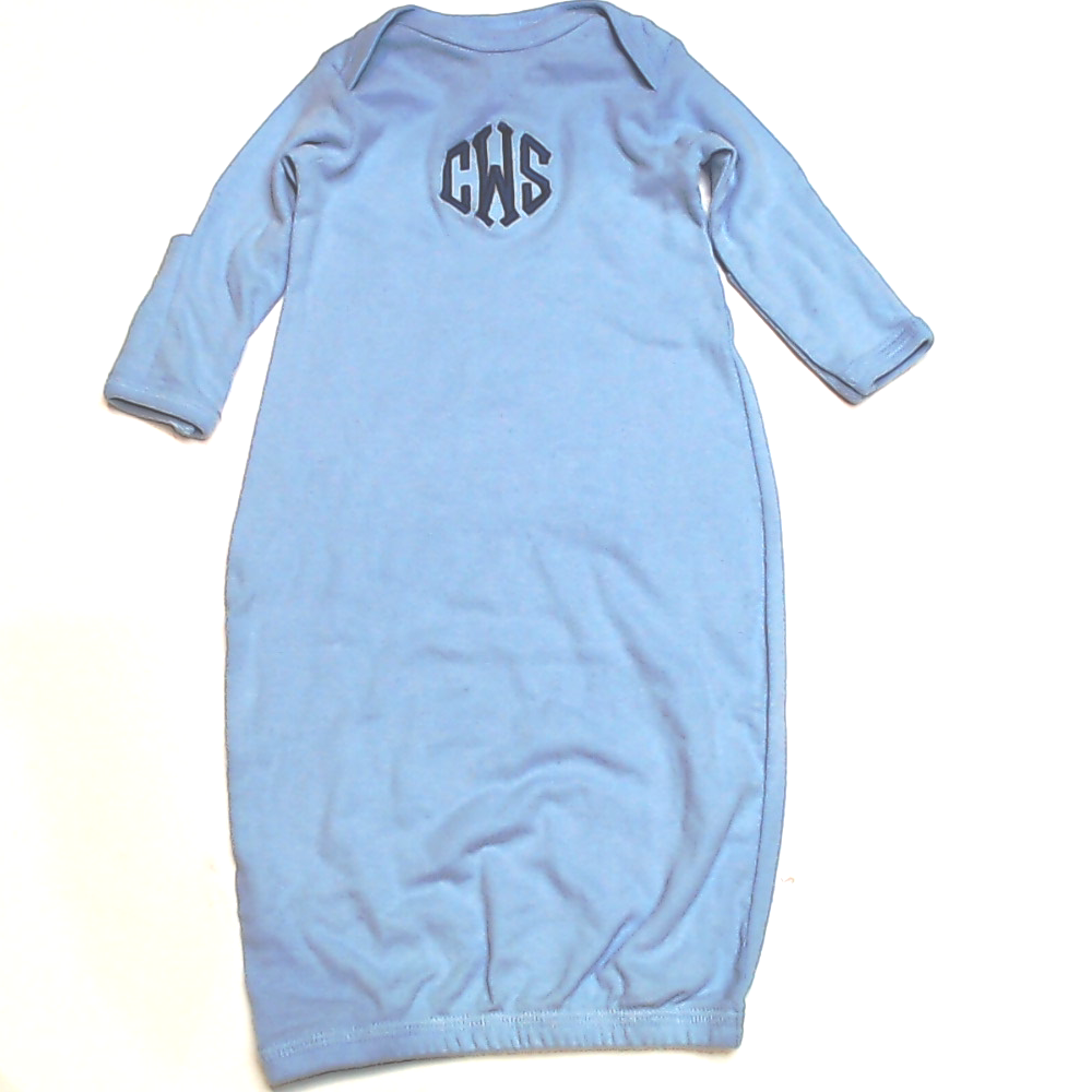 BLOOPER KIDS: Monogrammed Baby Layette Gown
