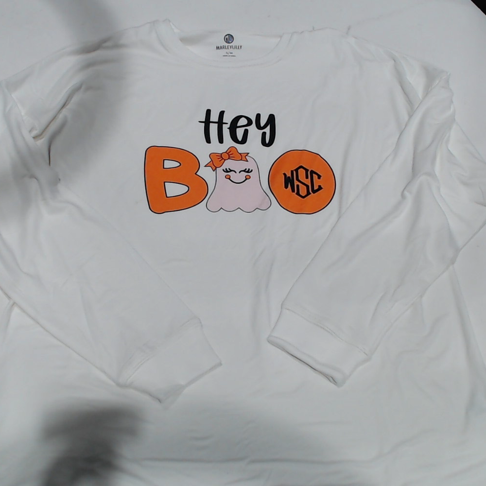 BLOOPER CLOTHING: Personalized Hey Boo Long Sleeve Shirt