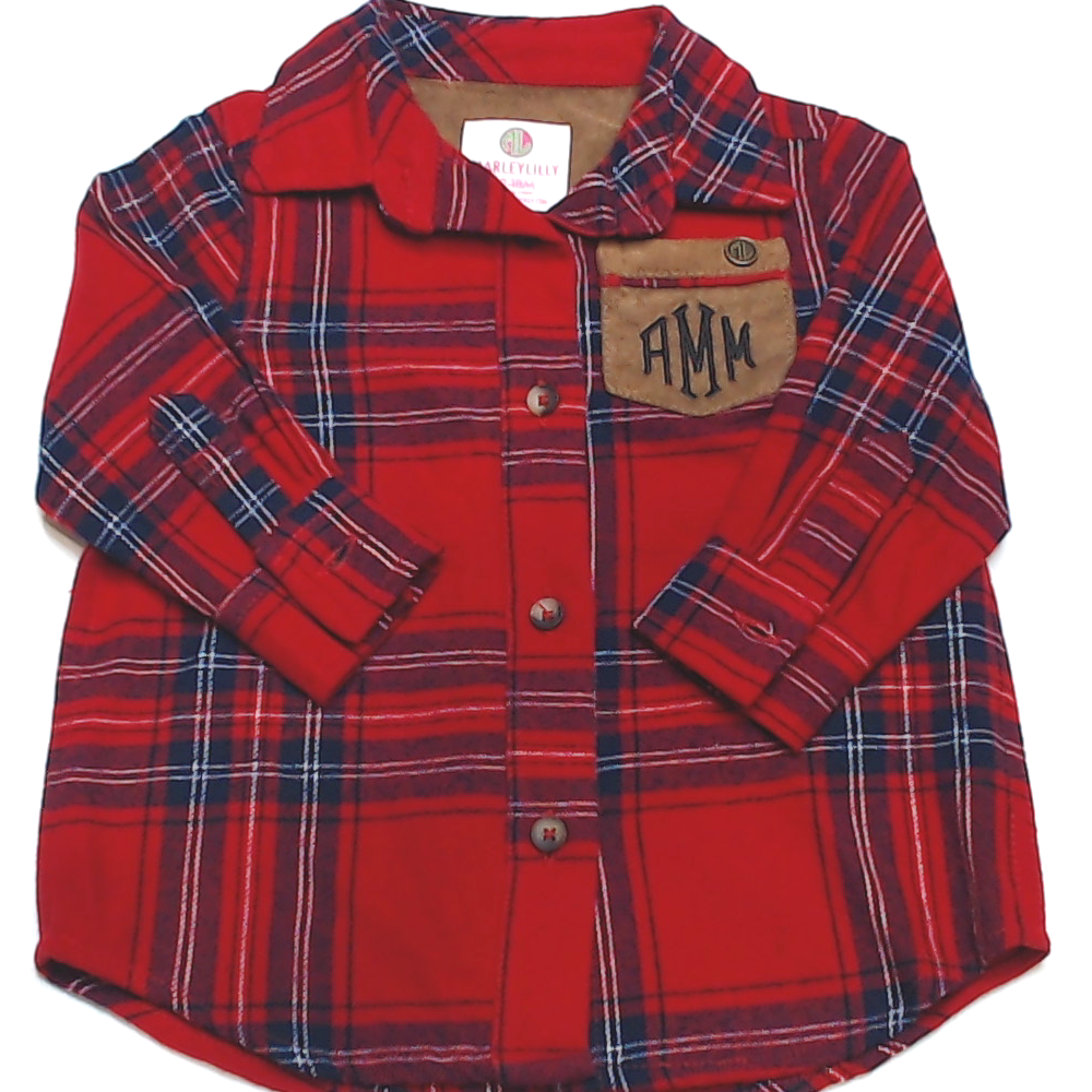 BLOOPER KIDS: Monogrammed Kids Plaid Layering Tunic