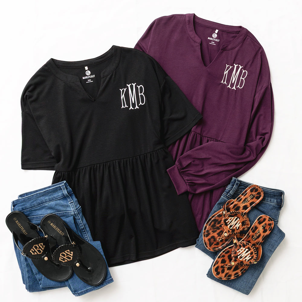 duo peplum tops