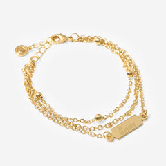 Monogrammed Multistrand Bracelet in Gold