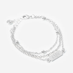 Monogrammed Multistrand Bracelet in Silver
