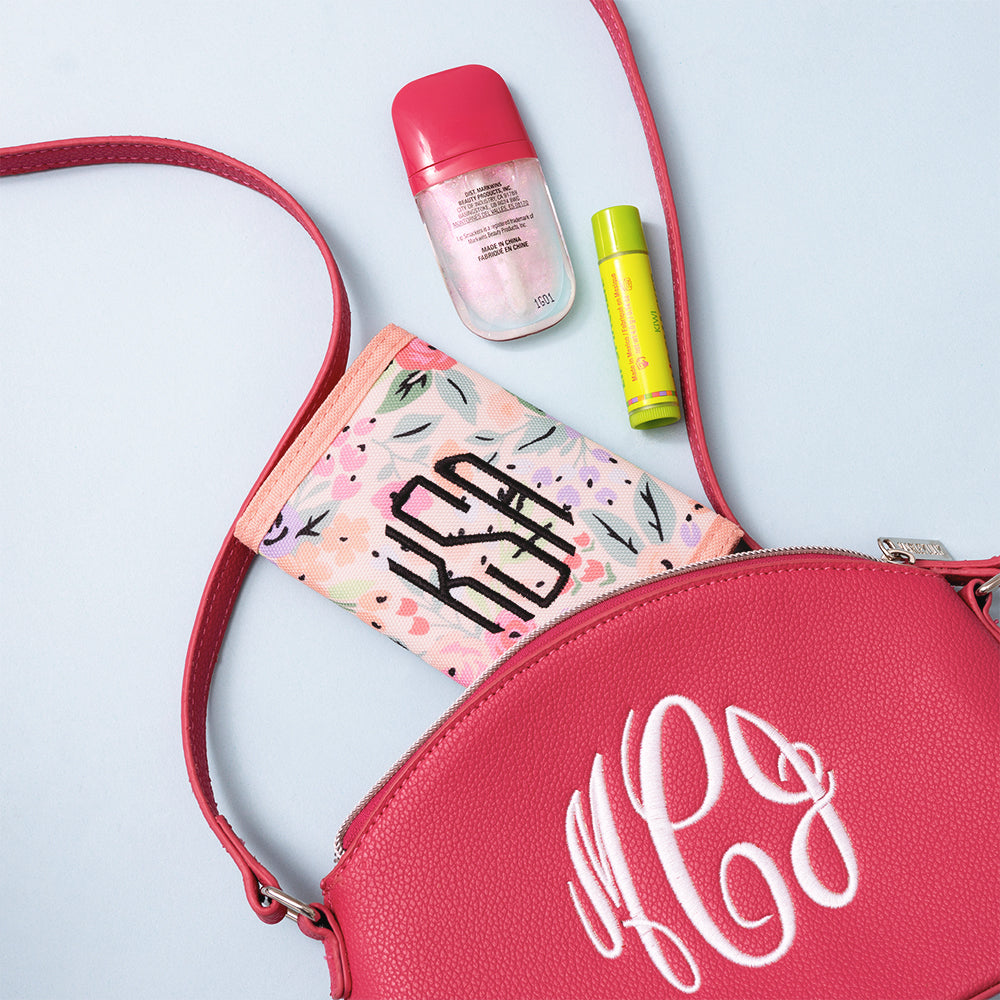 coral floral kids wallet with youth crossbody purse