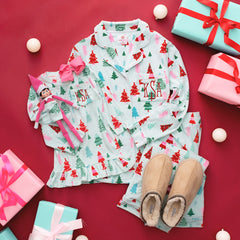 mom and me mint wonderland monogrammed pajamas