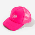 Monogrammed Trucker Hat in Hot Pink