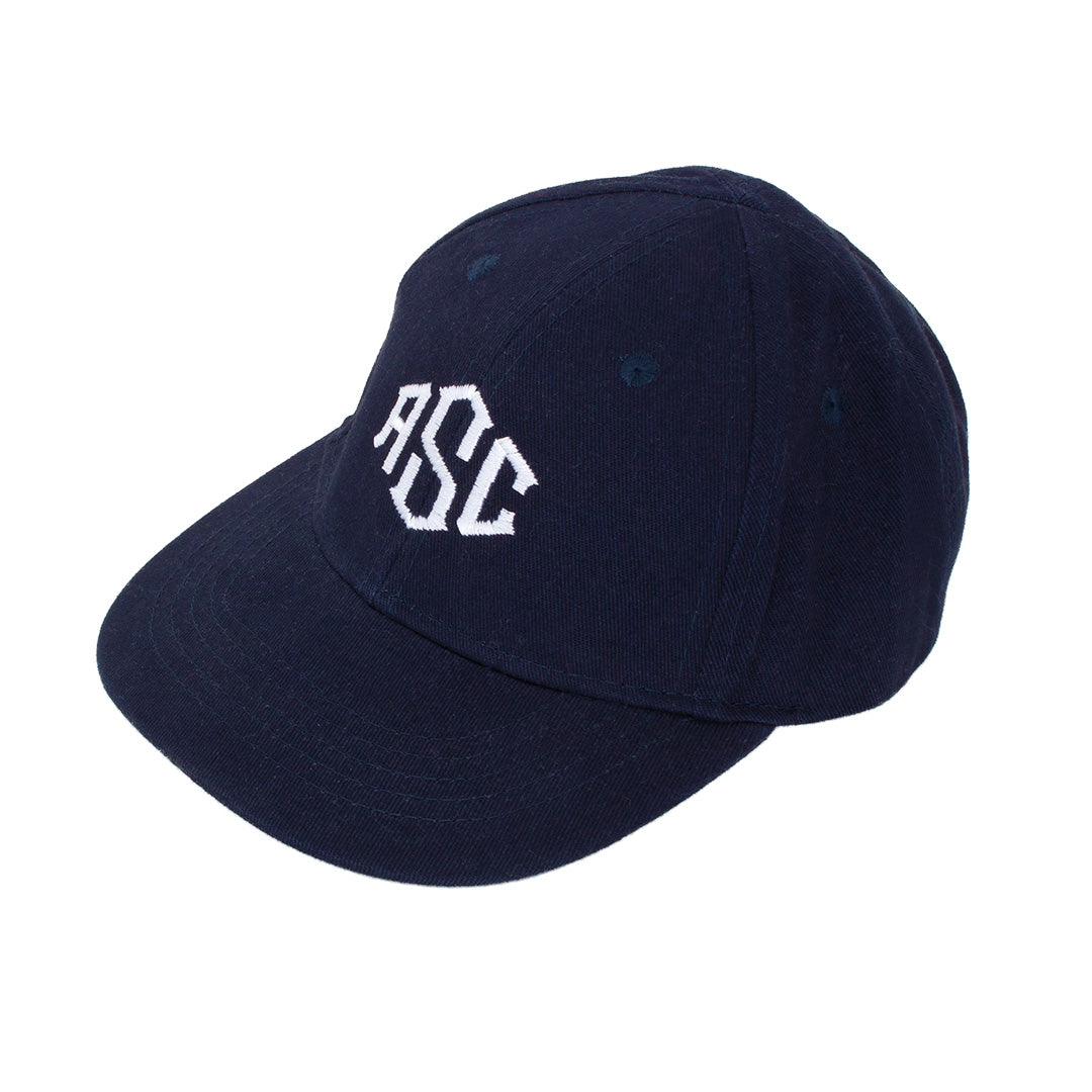 monogrammed navy kids twill cap