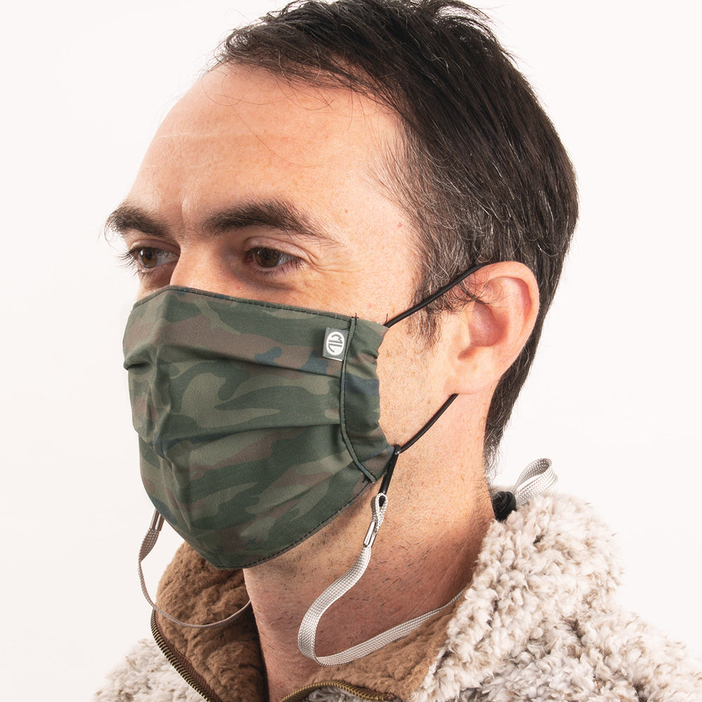 guy wearing camo face mask
