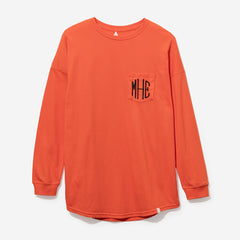 Monogrammed Long Sleeve Shirt in Pumpkin