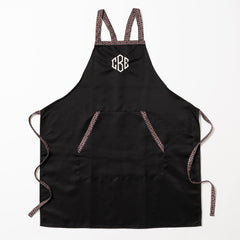 Monogrammed Salon Stylist Apron | Black with Leopard