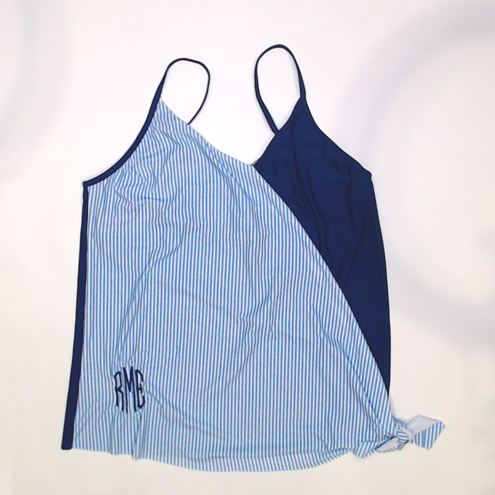 BLOOPER SWIM: Monogrammed Ruched Tankini