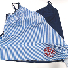 BLOOPER SWIM: Monogrammed Ruched Tankini
