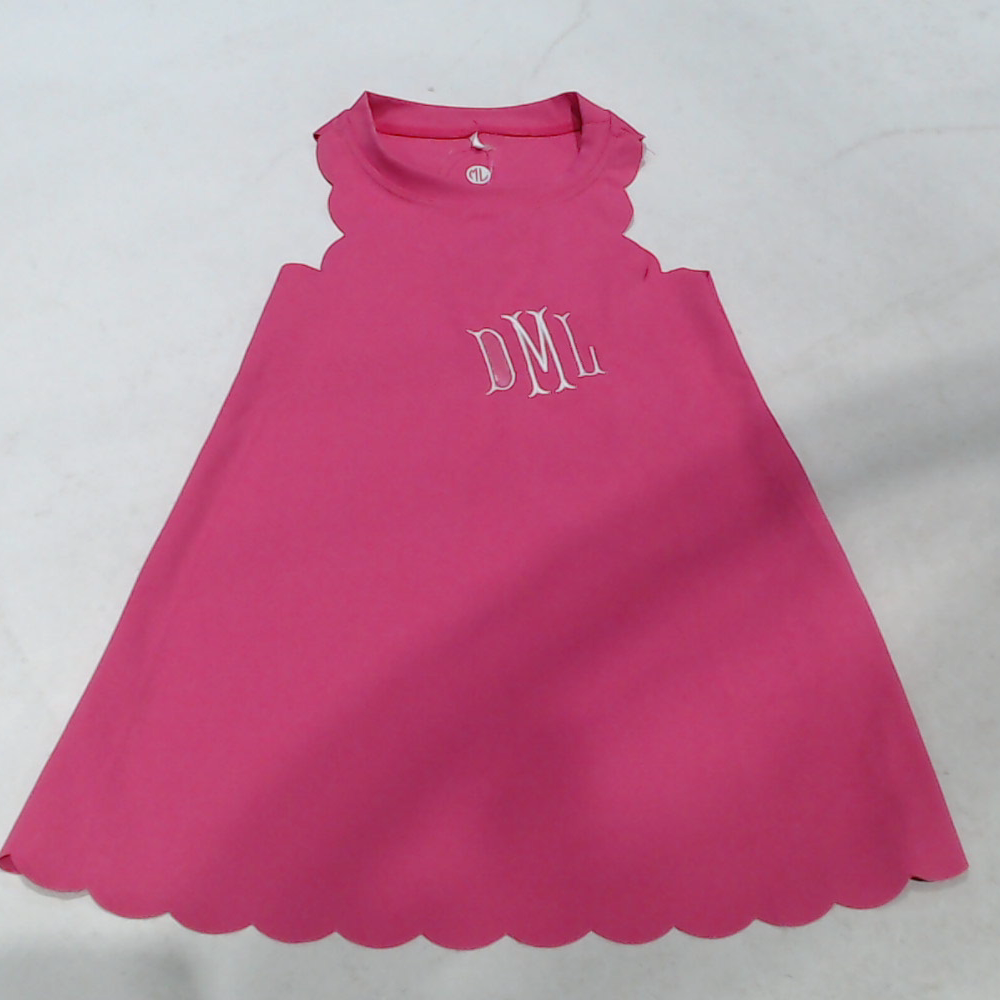 BLOOPER KIDS: Monogrammed Girls Scallop Dress