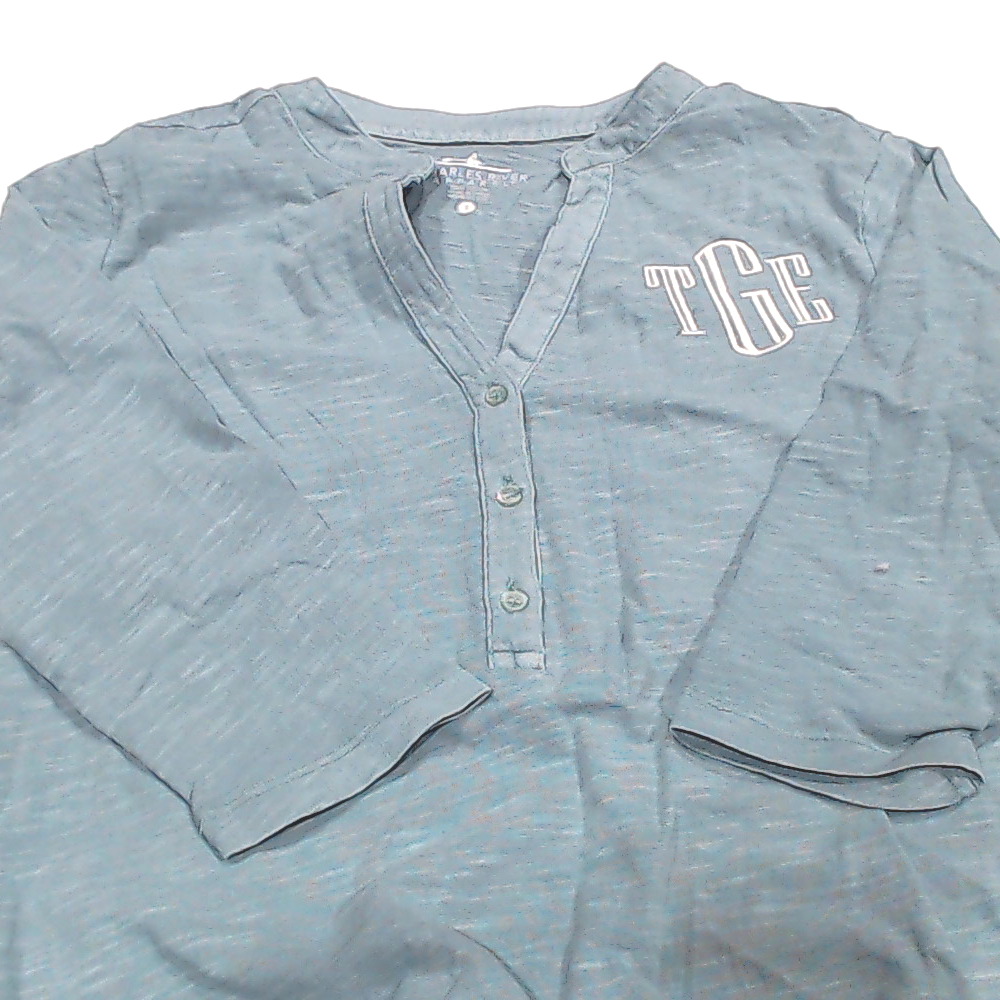 BLOOPER CLOTHING: Monogrammed Henley