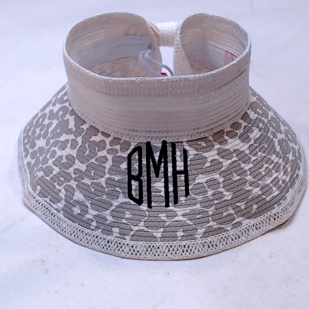 BLOOPER ACCESSORY: Monogrammed Packable Straw Visor