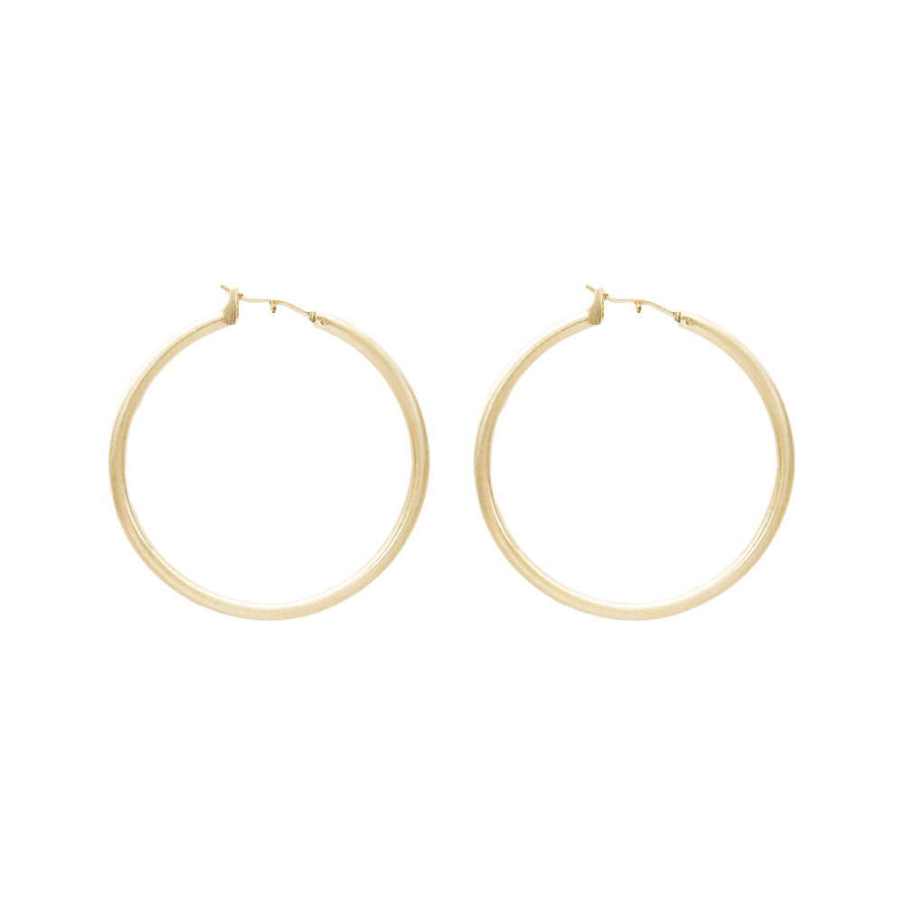 feather weight hoops in gold