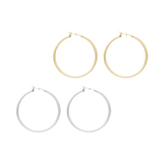 feather weight hoops in gold and silver