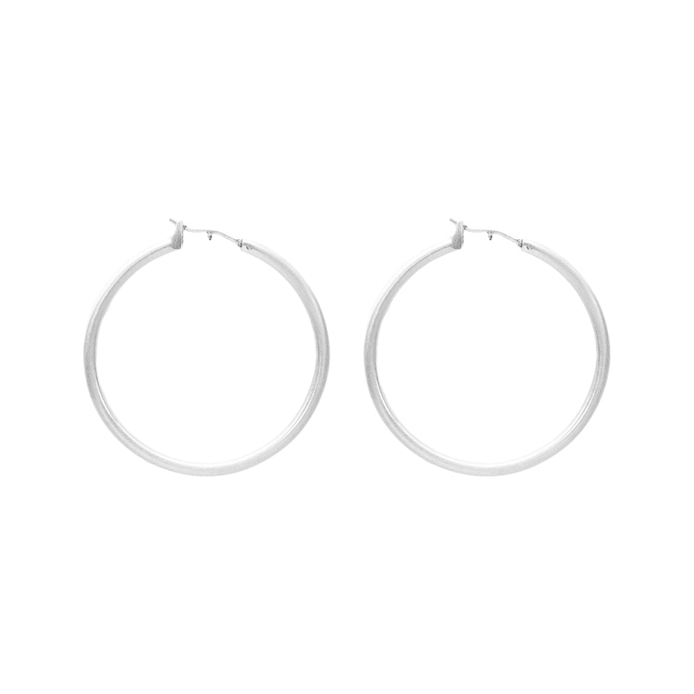 feather weight hoops in silver