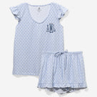 Monogrammed Ruffle Pajamas | Blue Shells