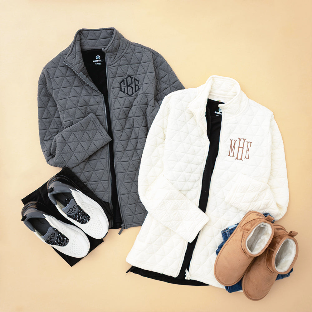 duo quilted full zip jackets