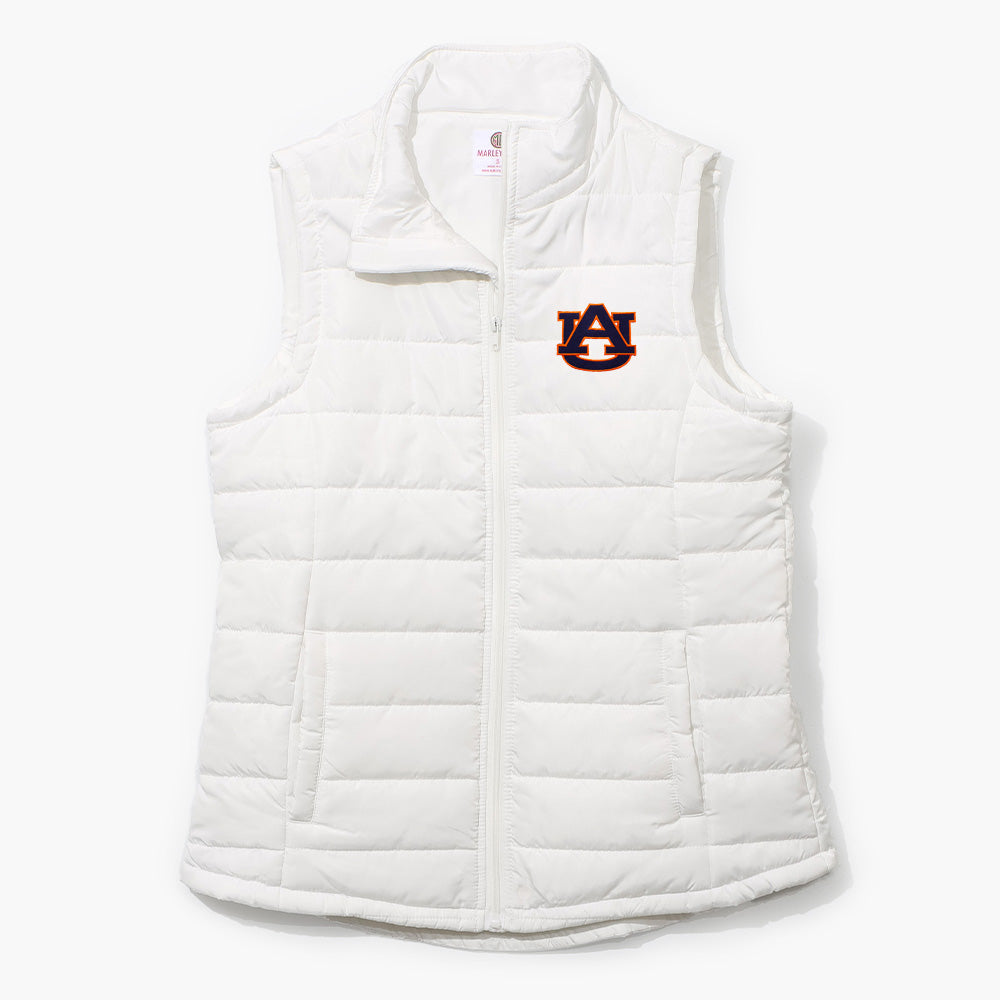 auburn white puffer vest