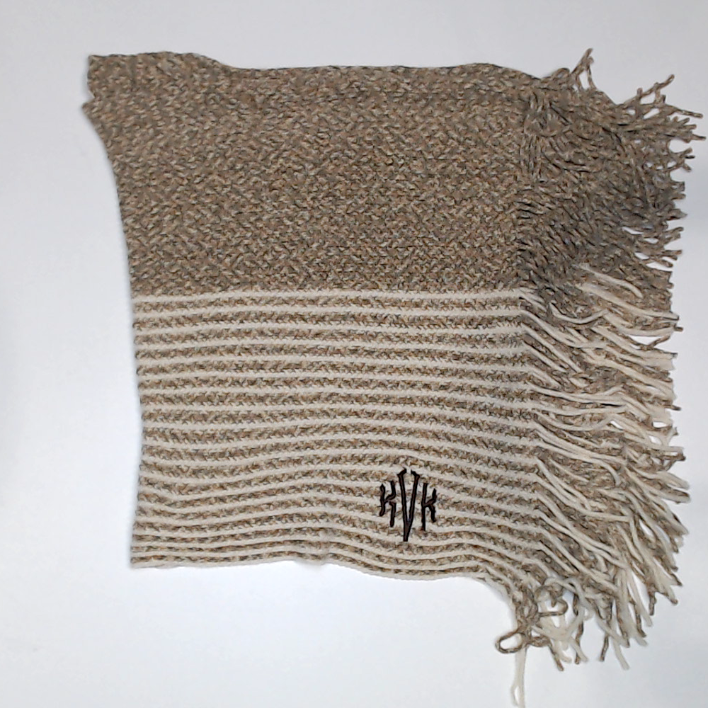 BLOOPER CLOTHING: Monogrammed Striped Chenille Poncho