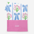 monogrammed beach towel in ribbon lattice