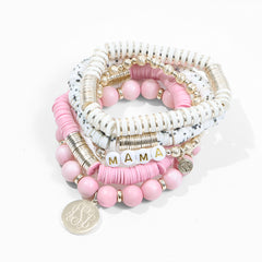monogrammed mama bracelet stack