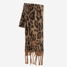 Monogrammed Leopard Scarf | Brown Leopard