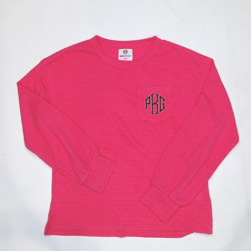 BLOOPER KIDS: Monogrammed Kids Waffle Shirt