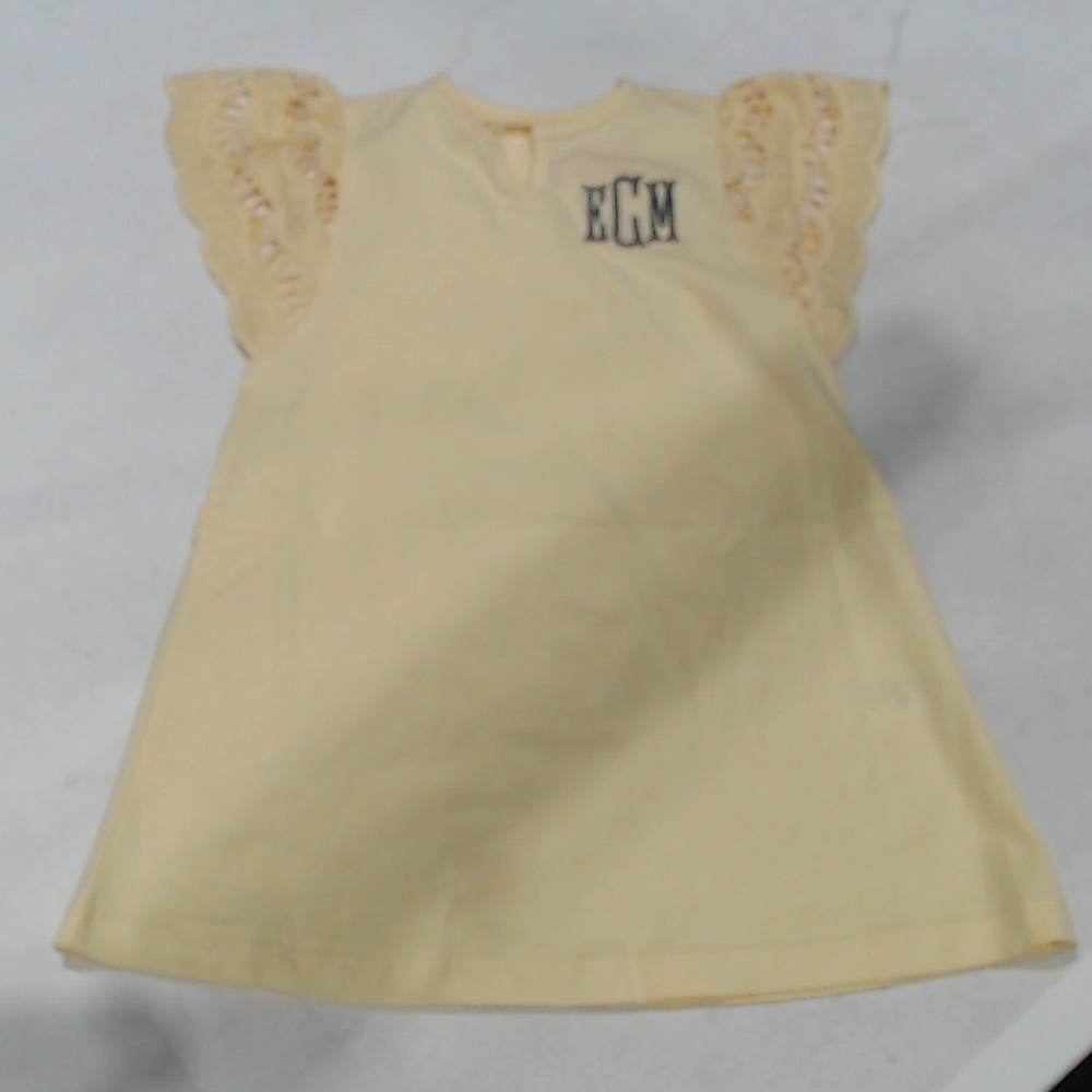 BLOOPER KIDS: Monogrammed Girls Flutter Sleeve Dress