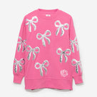 Monogrammed Sequin Bow Sweatshirt | Hot Pink Bows