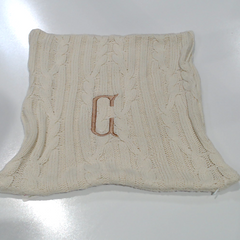 BLOOPER ACCESSORY: Monogrammed Cable Knit Pillow Sham