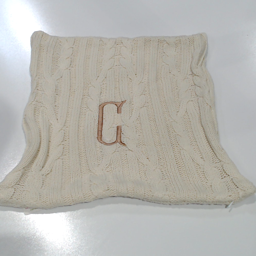 BLOOPER ACCESSORY: Monogrammed Cable Knit Pillow Sham